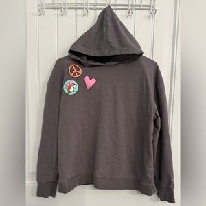 Gray Hoodie with Patches